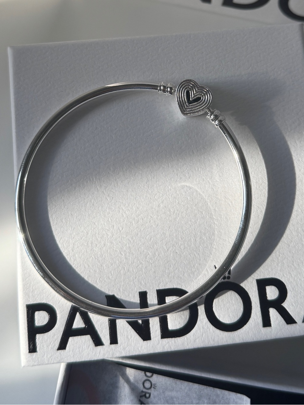 Pandora Silver Heart Clasp Charm Bracelet 7.5” 925 w/ Box NWT